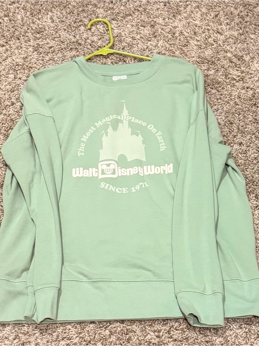 Disney Mint Green Walt Disney World Castle Sweatshirt